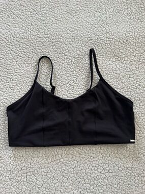 PINK Victoria's Secret Black Seamless Crop Bralette/Sports Bra